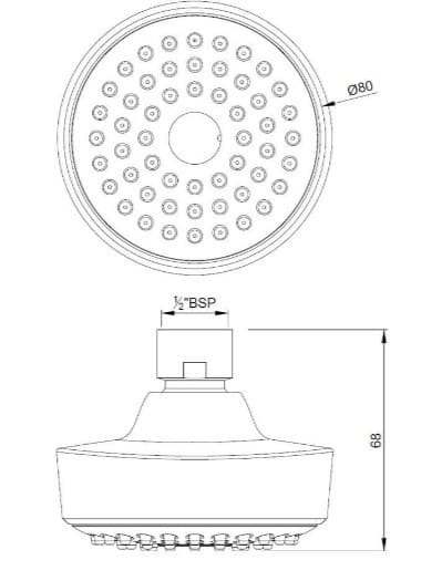 Bát sen cây tròn 100mm một chức năng mạ chrome Jaquar OHS-CHR-1989
