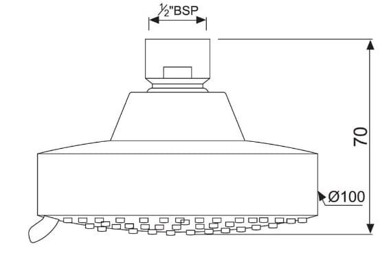 Bản vẽ kỹ thuật bát sen cây tròn đa chức năng mạ chrome Jaquar OHS-CHR-1999