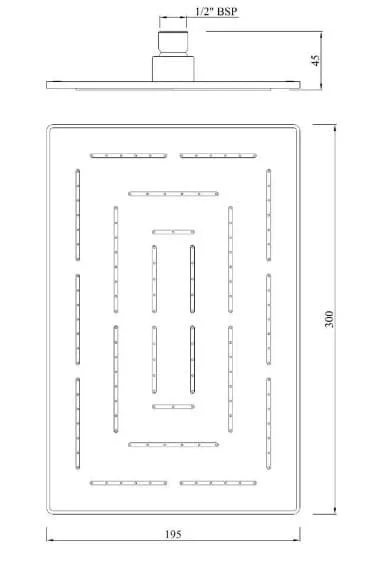 Bản vẽ kỹ thuật bát sen cây chữ nhật mạ đen mờ Jaquar OHS-BLM-1637
