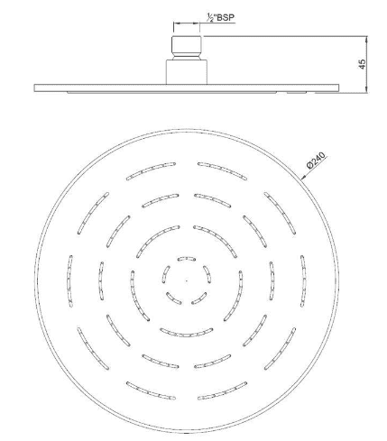Bản vẽ kỹ thuật bát sen cây hình tròn mạ đen mờ Jaquar OHS-BLM-1633