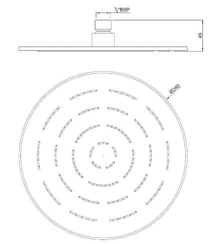 Bản vẽ kỹ thuật bát sen cây hình tròn mạ đen mờ Jaquar OHS-BLM-1633