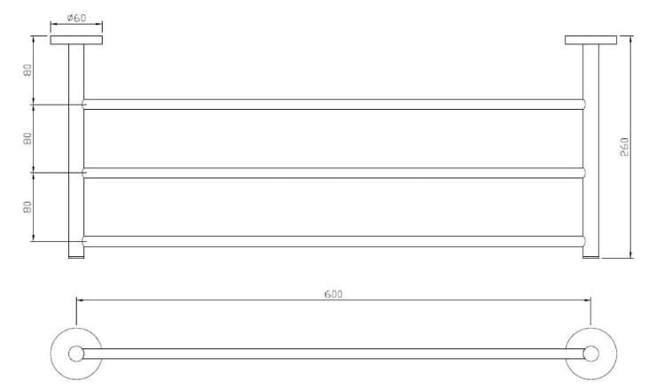 Bản vẽ kỹ thuật vắt khăn giàn thép không gỉ Ấn Độ Jauqar ACN-SSF-1181FHS