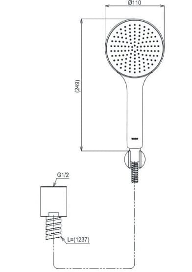 Bản vẽ kỹ thuật bát sen 1 chế độ TOTO TBW09000V 