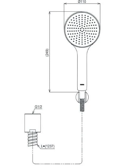Bản vẽ kỹ thuật bát sen 1 chế độ TOTO TBW09000V 