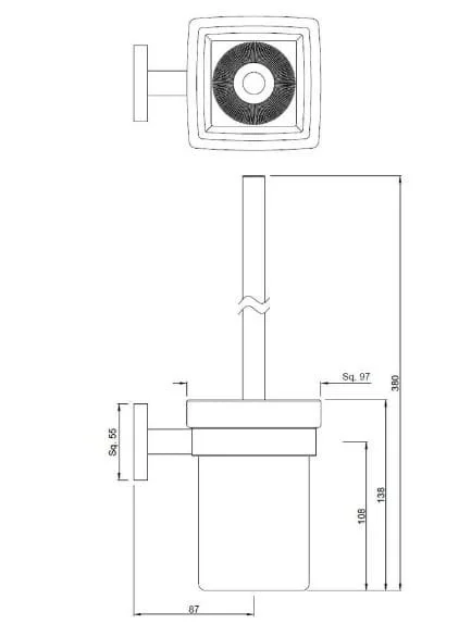 Bản vẽ kỹ thuật móc treo giấy vệ sinh mạ đồng đỏ Ấn Độ Jaquar ACN-BGP-1153S