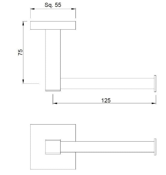 Bản vẽ kỹ thuật móc treo giấy vệ sinh mạ đồng đỏ Ấn Độ Jaquar ACN-BGP-1153S