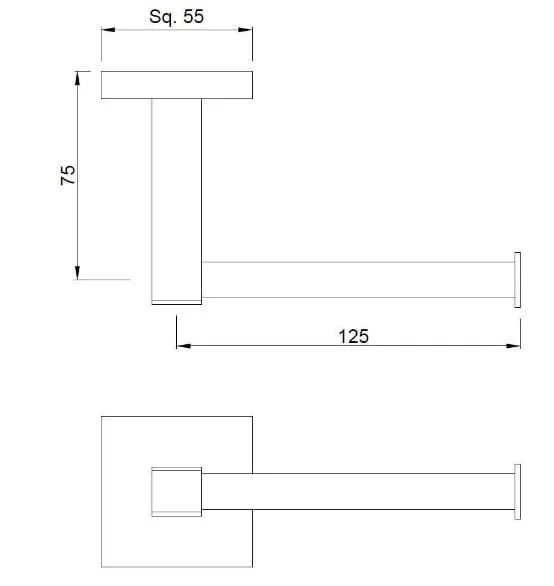 Bản vẽ kỹ thuật móc treo giấy vệ sinh mạ đồng đỏ Ấn Độ Jaquar ACN-BGP-1153S