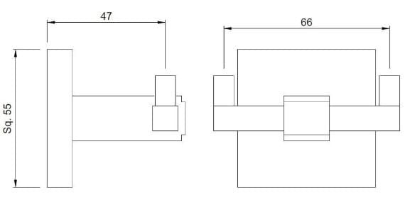 Bản vẽ kỹ thuât móc áo đơn mạ đồng cổ Ấn Độ Jaquar ACN-ABR-1191N