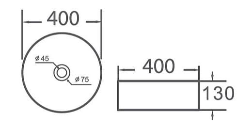 Bản vẽ kỹ thuật chậu rửa Lavabo dương bàn Clara CB-1126