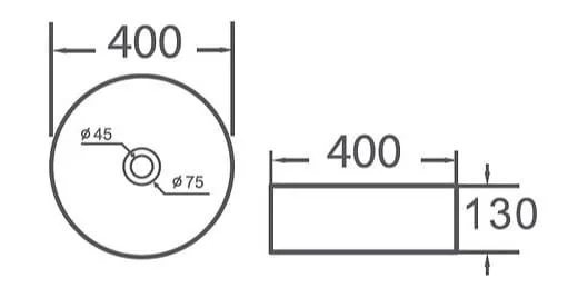 Bản vẽ kỹ thuật chậu rửa Lavabo dương bàn Clara CB-1126