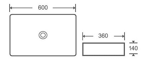 Bản vẽ kỹ thuật chậu rửa Lavabo dương bàn Clara CB-1126