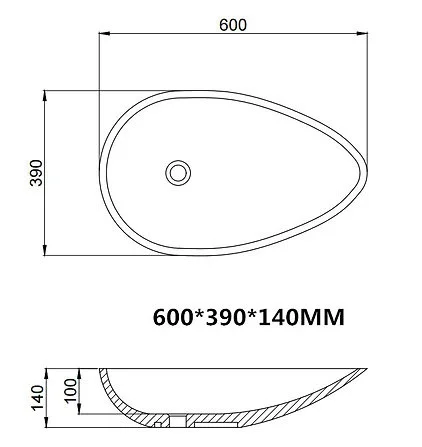 Bản vẽ kỹ thuật chậu rửa Lavabo dương bàn Clara CB-1126