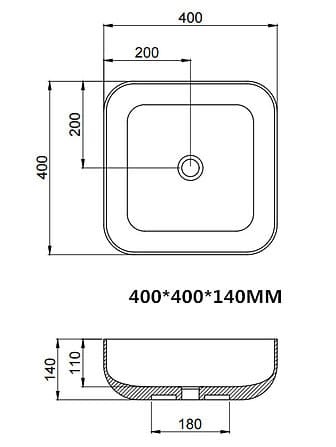 Bản vẽ kỹ thuật chậu rửa Lavabo dương bàn Clara CB-1126