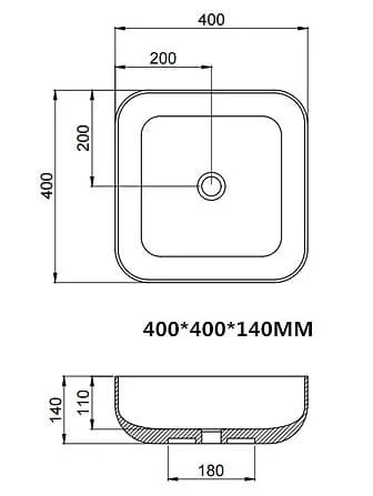 Bản vẽ kỹ thuật chậu rửa Lavabo dương bàn Clara CB-1126