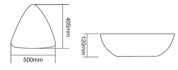 Bản vẽ kỹ thuật chậu rửa Lavabo dương bàn Clara CB-1126