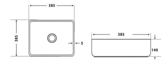 Bản vẽ kỹ thuật chậu rửa Lavabo dương bàn Clara CB-1126