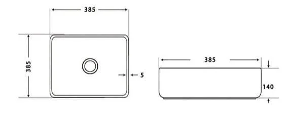 Bản vẽ kỹ thuật chậu rửa Lavabo dương bàn Clara CB-1126