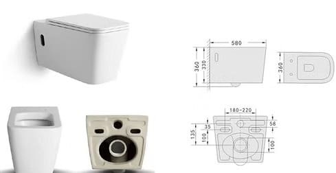 Bản vẽ kỹ thuật Bồn cầu 1 khối nắp rơi êm Clara CT-142ES 