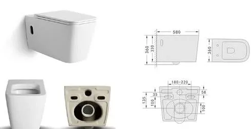 Bản vẽ kỹ thuật Bồn cầu 1 khối nắp rơi êm Clara CT-142ES