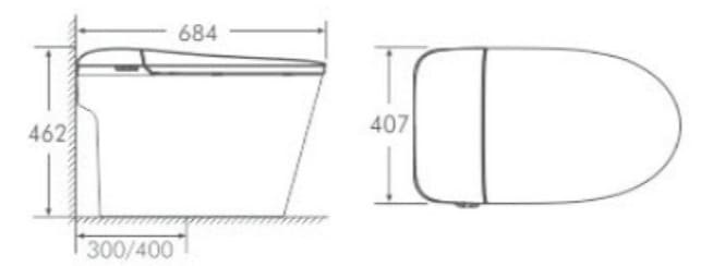 Bản vẽ kỹ thuật Bồn cầu 1 khối nắp rơi êm Clara CT-142ES 