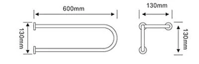 Bản vẽ kỹ thuật thanh vịn 300mm mạ than chì Jaquar AKP-GRF-35701PS