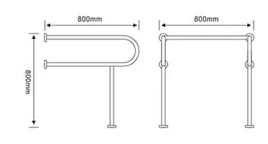 Bản vẽ kỹ thuật thanh vịn 300mm mạ than chì Jaquar AKP-GRF-35701PS