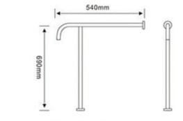 Bản vẽ kỹ thuật thanh vịn 300mm mạ than chì Jaquar AKP-GRF-35701PS