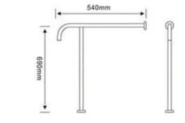 Bản vẽ kỹ thuật thanh vịn 300mm mạ than chì Jaquar AKP-GRF-35701PS