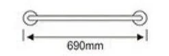 Bản vẽ kỹ thuật thanh vịn 300mm mạ than chì Jaquar AKP-GRF-35701PS