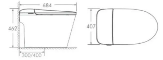 Bản vẽ kỹ thuật Bồn cầu 1 khối nắp rơi êm Clara CT-142ES
