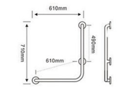 Bản vẽ kỹ thuật thanh vịn 300mm mạ than chì Jaquar AKP-GRF-35701PS