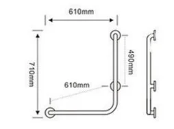 Bản vẽ kỹ thuật thanh vịn 300mm mạ than chì Jaquar AKP-GRF-35701PS