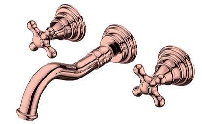 Vòi chậu lavabo nóng lạnh 3 Lỗ mạ hồng Clara CF-67359RG