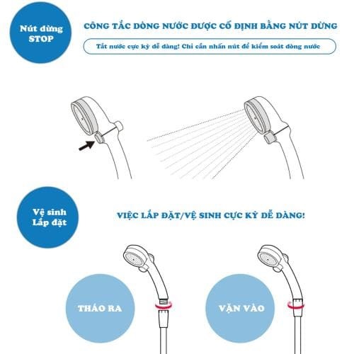 Vòi sen tắm Baby có nút dừng Takagi (JSB011AAS)