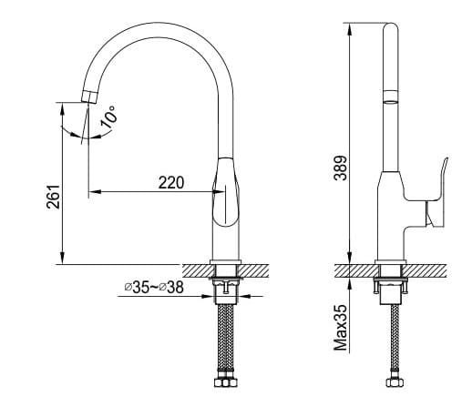 Vòi Chậu Lavabo Nóng Lạnh Mạ Chrome Clara CF-84354