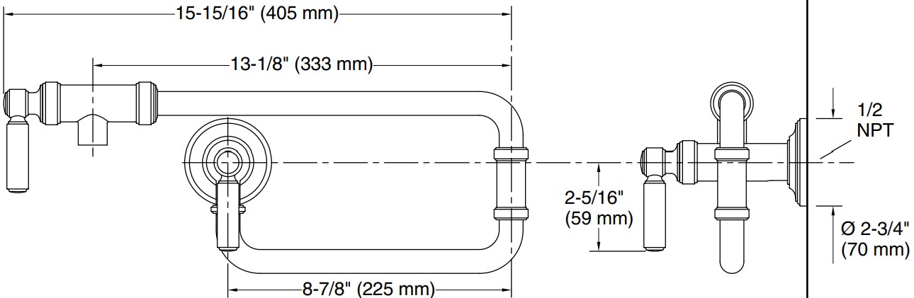 Bản vẽ vòi nước nhà bếp Kallista P31570