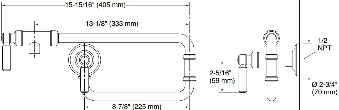 Bản vẽ vòi nước nhà bếp Kallista P31570