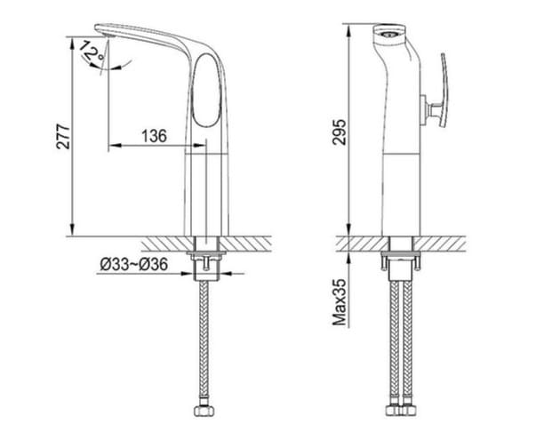 Vòi Chậu Lavabo Nóng Lạnh Mạ Chrome Clara CF-84354