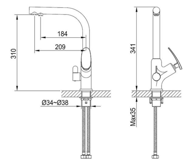 Vòi Chậu Lavabo Nóng Lạnh Mạ Chrome Clara CF-84354