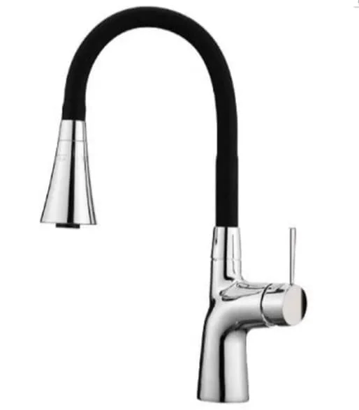 Vòi chậu rửa bát ngỗng dẻo đen Hàn Quốc HADO HU-A7B 