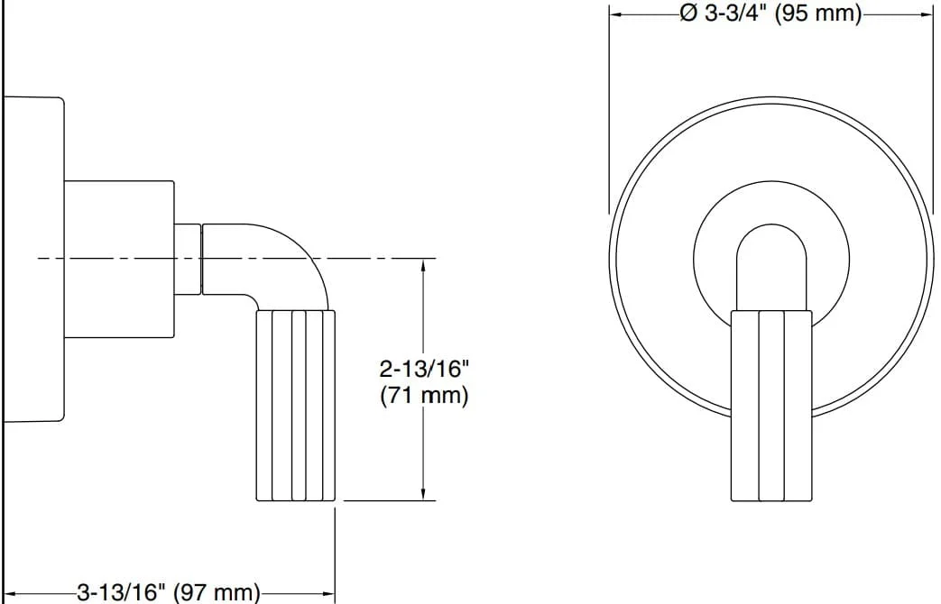 Bản vẽ mặt nạ điều chỉnh Kallista P32416