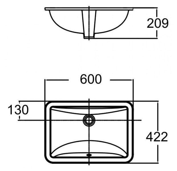 Bản vẽ kỹ thuật chậu rửa âm bàn American Standard 0459-WT