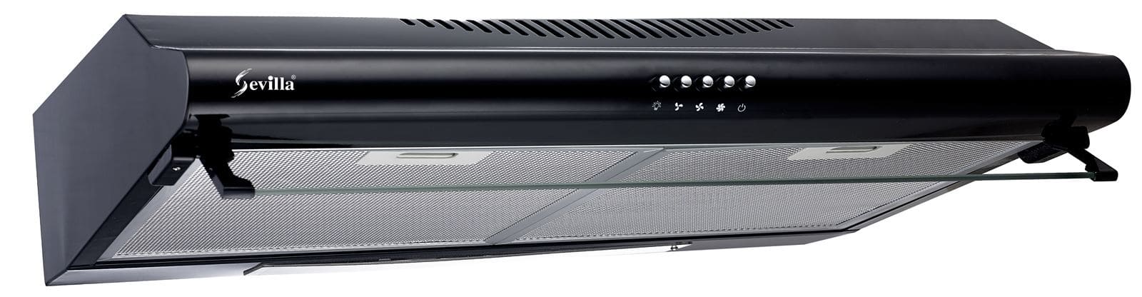 Máy hút mùi inox màu đen Sevilla SV-260B