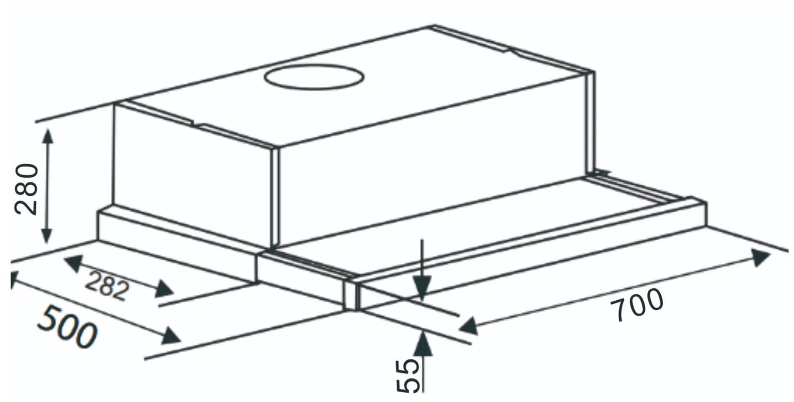 Bản vẽ kỹ thuật máy hút mùi inox Sevilla SV-270
