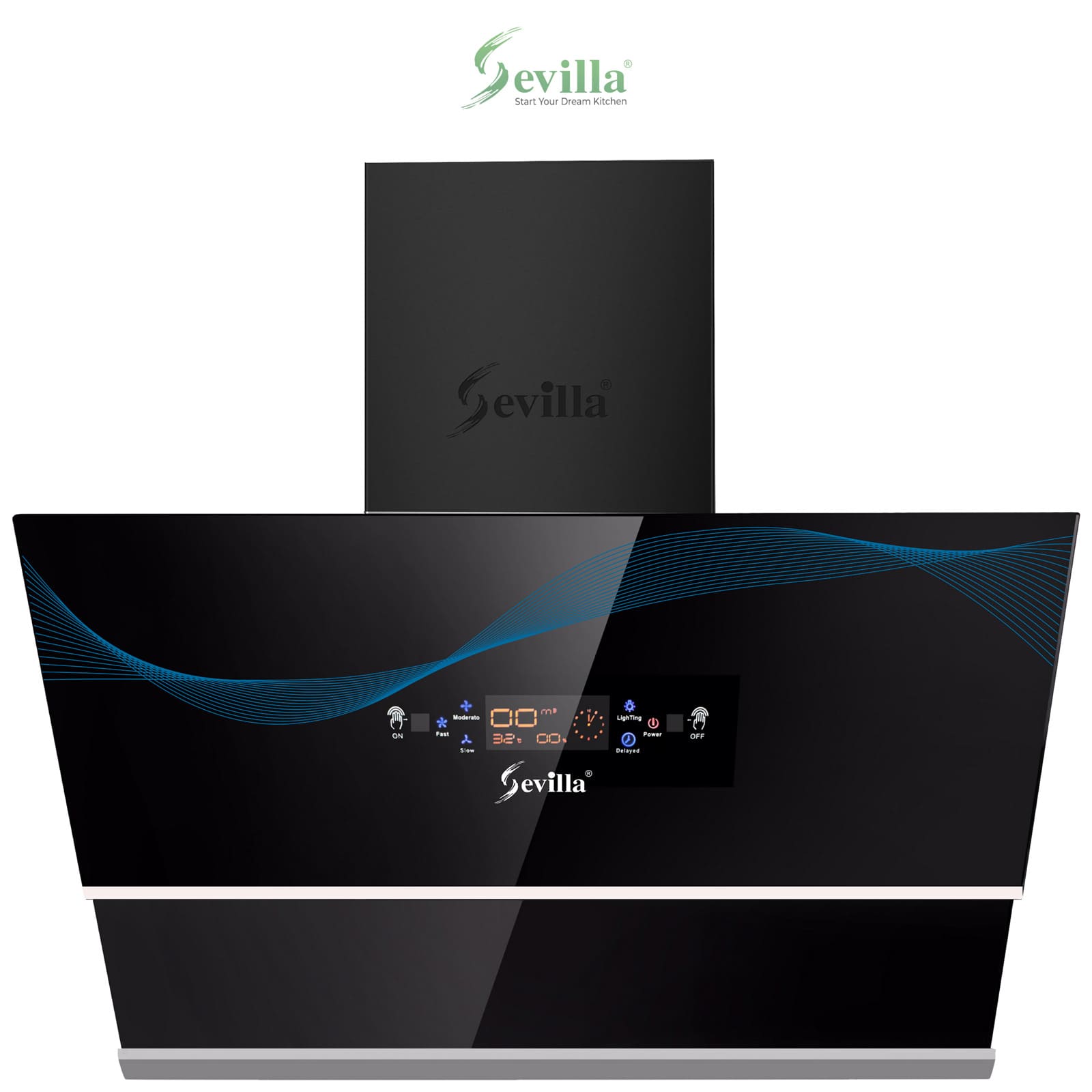 Máy hút khói khử mùi kính vát cao cấp Sevilla SV-PS04