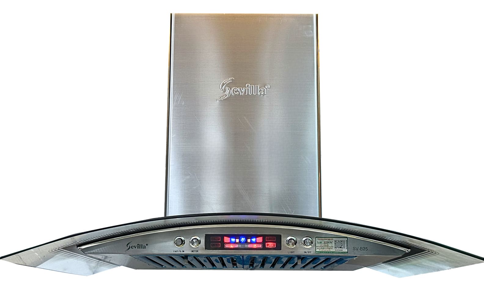 Máy hút khói khử mùi kính cong cao cấp Sevilla SV-6688