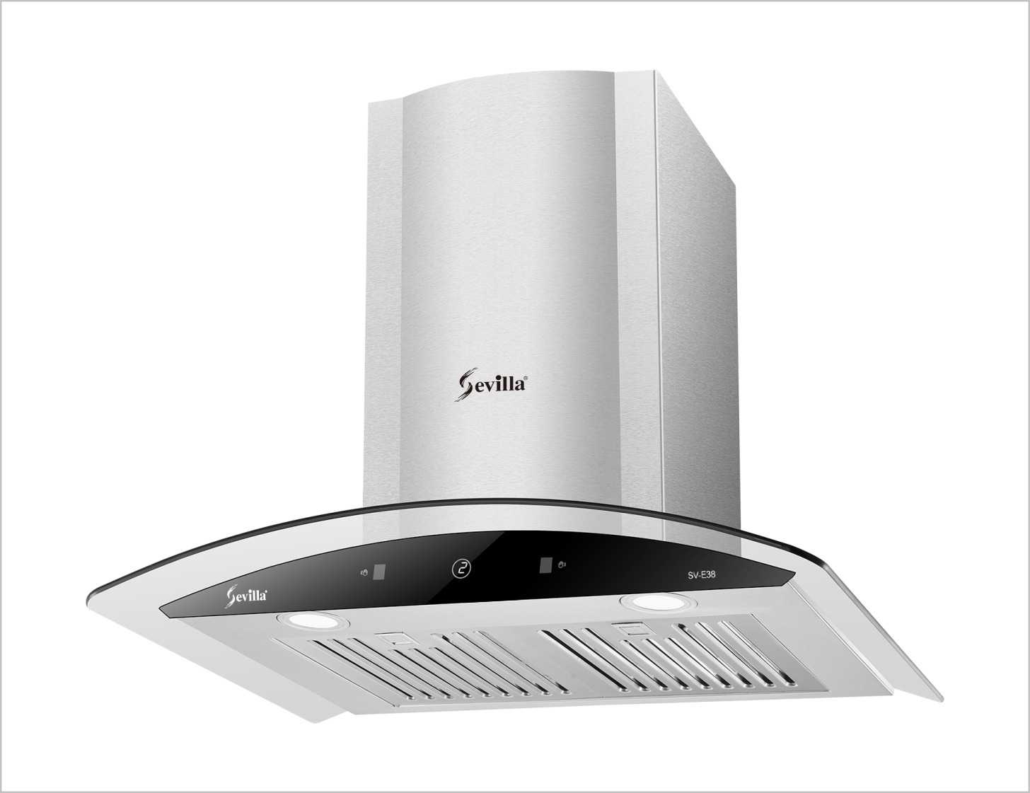 Máy hút khói khử mùi kính cong cao cấp Sevilla SV-E38