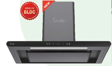 Máy hút khói khử mùi kính cong cao cấp Sevilla SV-328T