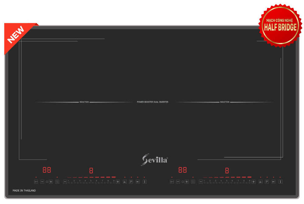 Bếp điện từ 2 vùng nấu cao cấp Sevilla SV-666