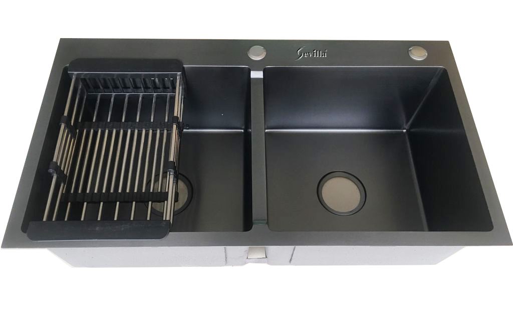 Chậu HANDMADE 01 hố kiểu dáng Châu Âu Sevilla SV-HC combo 7846